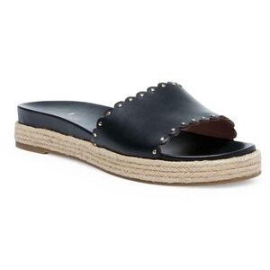 Kate Spade Zeena Black Slip On Espadrille Sandals Size 9 Neutral Beach Vacation